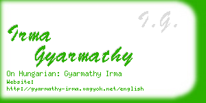 irma gyarmathy business card